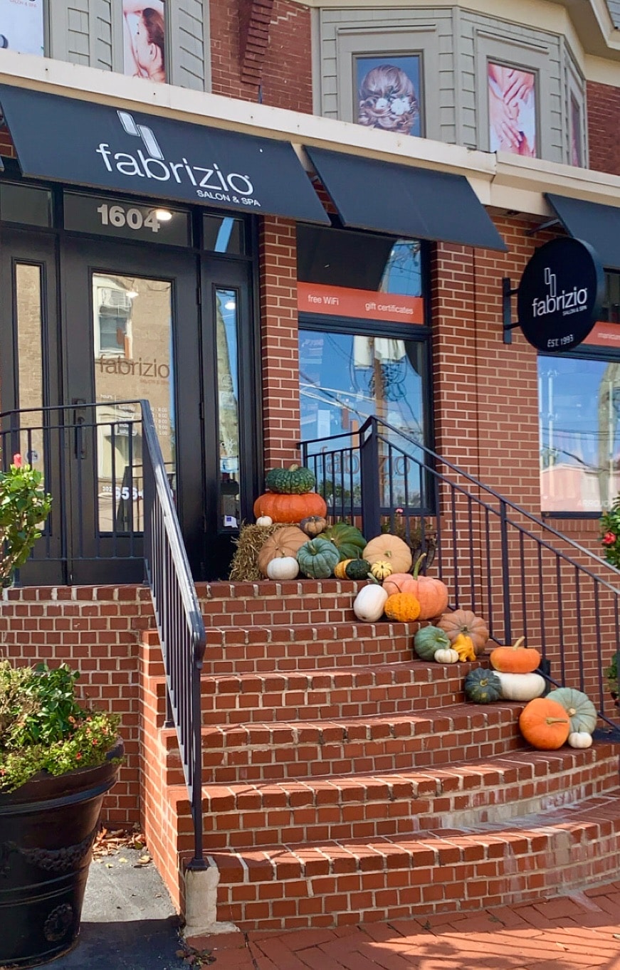 Fabrizio salon storefront pumpkin display