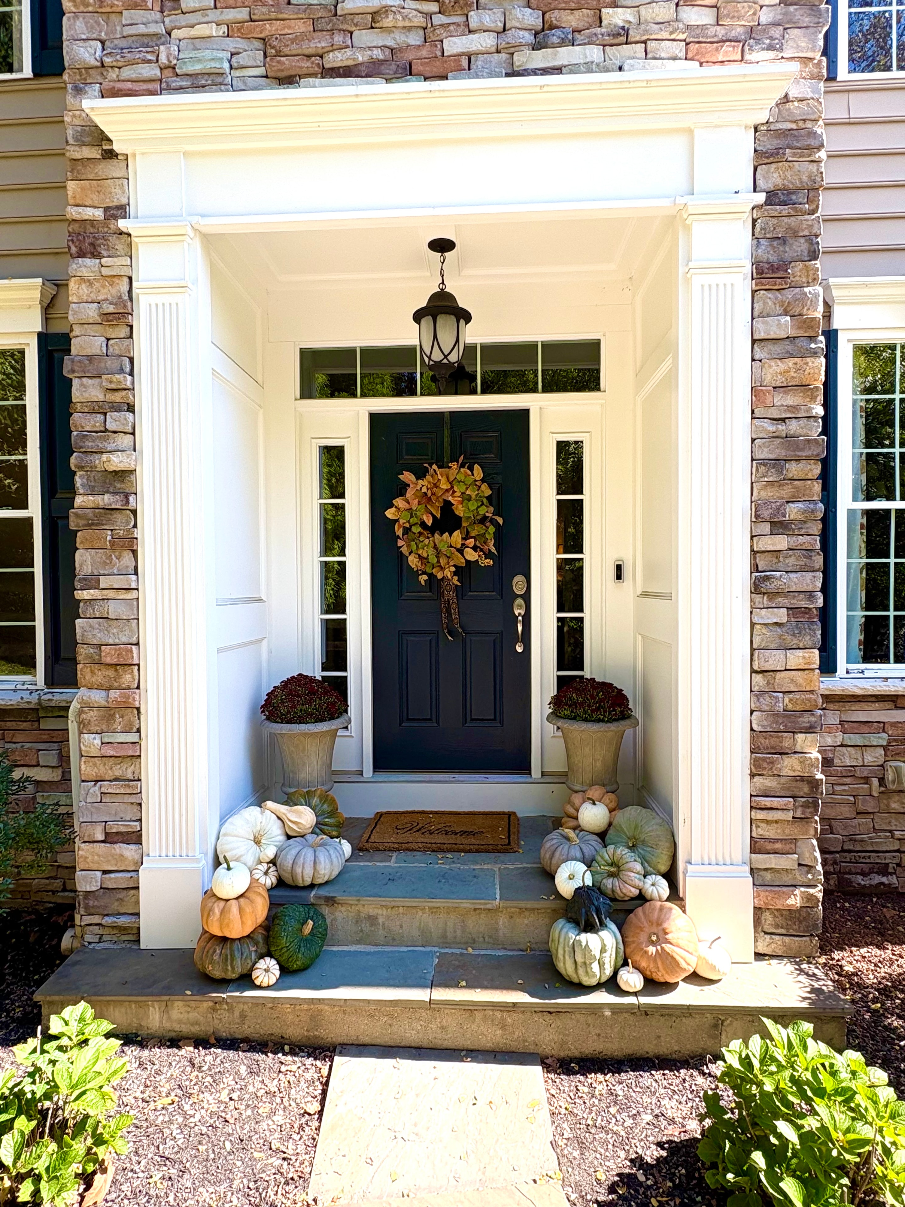 Pumpkin display by Autumn Porch Designs